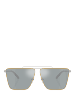 Versace VE2266 Men's Round Sunglasses, Gold/Silver - view 2, Gold/Silver