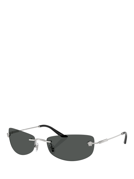 Versace VE2279 Men's Irregular Sunglasses, Silver, Silver