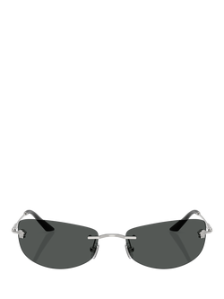 Versace VE2279 Men's Irregular Sunglasses, Silver - view 2, Silver