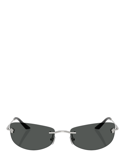 Versace VE2279 Men's Irregular Sunglasses, Silver - view 2, Silver
