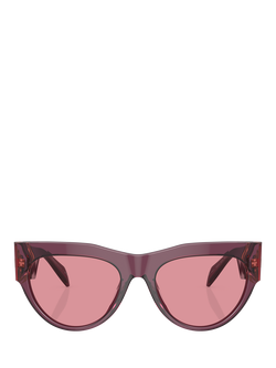 Versace VE4440U Women's Oval Sunglasses, Transparent Marc - view 2, Transparent Marc