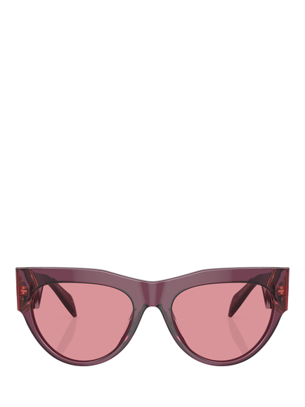 Versace VE4440U Women's Oval Sunglasses, Transparent Marc - view 2, Transparent Marc
