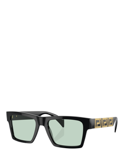 Versace VE4445 Men's Rectangular Sunglasses, Black, Black