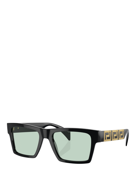 Versace VE4445 Men's Rectangular Sunglasses, Black, Black