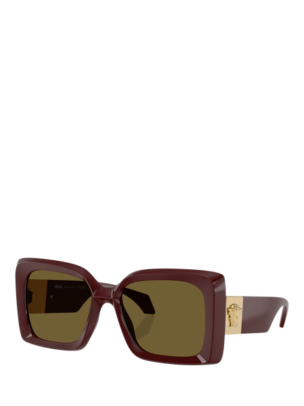 Versace VE4467U Women's Irregular Sunglasses, Dark Ruby, Dark Ruby