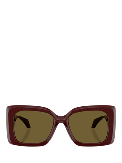 Versace VE4467U Women's Irregular Sunglasses, Dark Ruby - view 2, Dark Ruby