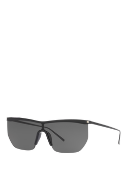 Yves Saint Laurent YS000366 Women's Irregular Sunglasses, Black/Grey, Black/Grey