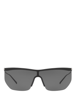 Yves Saint Laurent YS000366 Women's Irregular Sunglasses, Black/Grey - view 2, Black/Grey