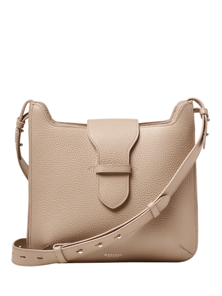 Aspinal of London Ella Leather Hobo Bag, Taupe