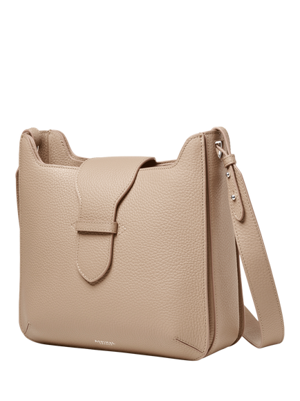 Aspinal of London Ella Leather Hobo Bag - view 2, Taupe