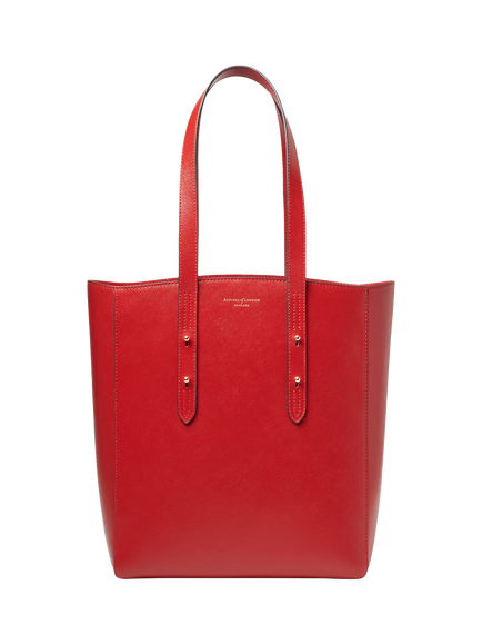 Aspinal of London Essential Leather Tote Bag, Cardinal Red