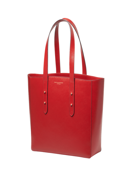 Aspinal of London Essential Leather Tote Bag - view 2, Cardinal Red