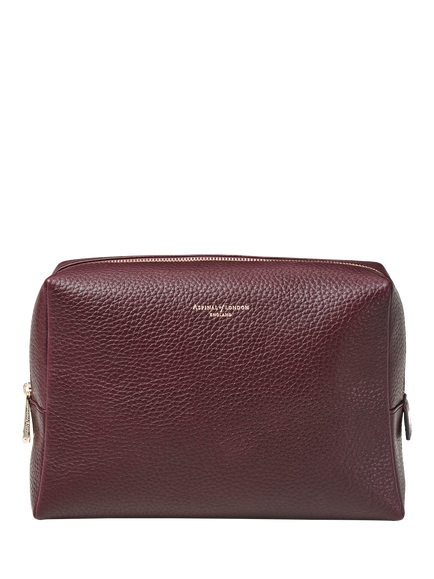 Aspinal of London Leather Toiletry Bag, Burgundy, Burgundy