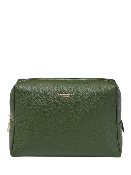Aspinal of London Leather Toiletry Bag, Racing Green, Racing Green