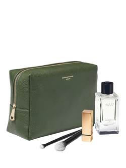 Aspinal of London Leather Toiletry Bag, Racing Green - view 2, Racing Green