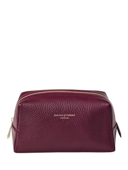 Aspinal of London Leather Makeup Bag, Burgundy, Burgundy