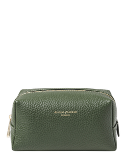 Aspinal of London Leather Makeup Bag, Racing Green, Racing Green