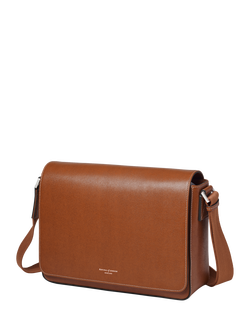 Aspinal of London Reporter Leather Satchel Bag - view 2, Chestnut