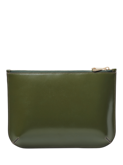 Aspinal of London Large Ella Leather Pouch, Moss Green - view 2, Moss Green