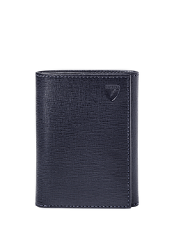 Aspinal of London Trifold Leather Wallet - view 2, Navy