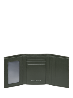 Aspinal of London Trifold Leather Wallet, Forest Green