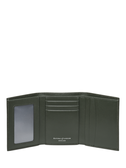 Aspinal of London Trifold Leather Wallet, Forest Green