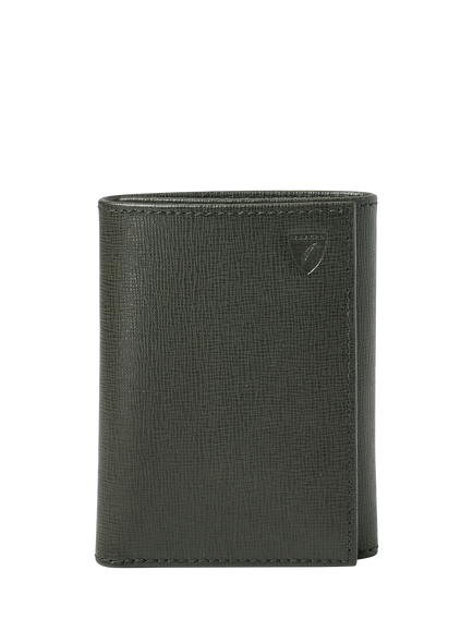 Aspinal of London Trifold Leather Wallet - view 2, Forest Green