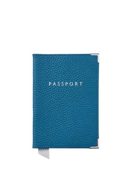 Aspinal of London Leather Passport Cover, Topaz