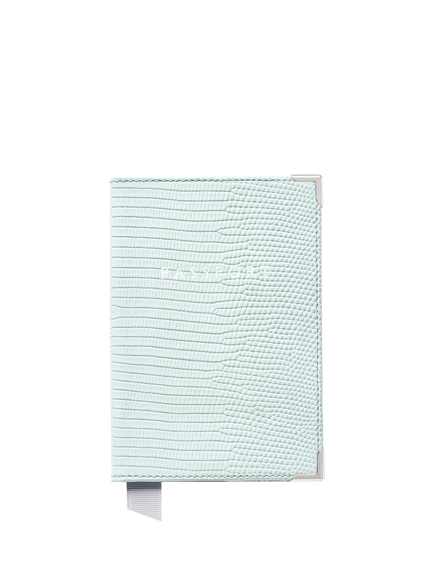 Aspinal of London Leather Passport Cover, Pool Blue