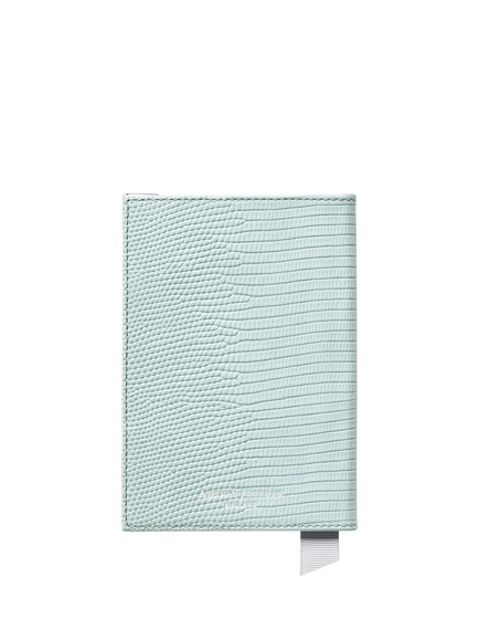 Aspinal of London Leather Passport Cover - view 2, Pool Blue