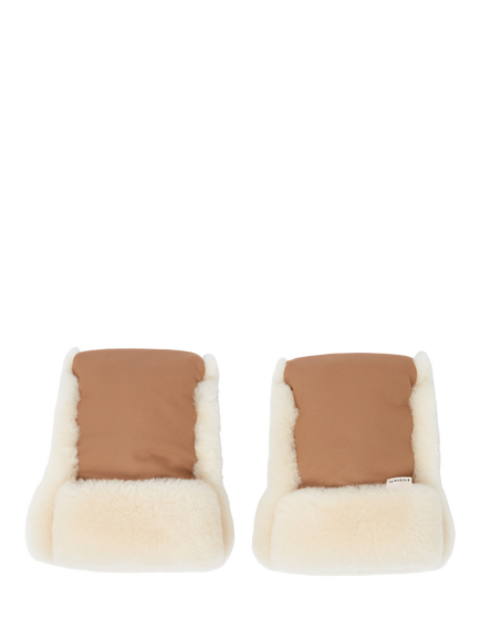 BINIBAMBA Coated Sheepskin Buggy Mitts, Brown, Brown
