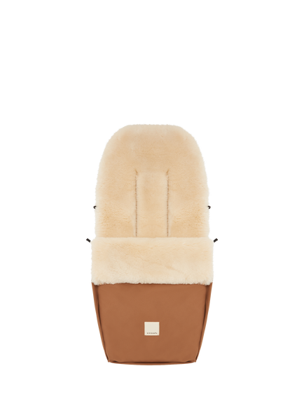 BINIBAMBA Sheepskin Puffmuff Footmuff, Brown, Brown