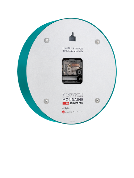 Mondaine Limited Edition Official Swiss Railways Wall Clock, 25cm, Transformative Teal - view 2, Teal