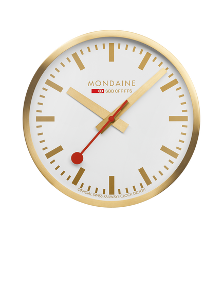 Mondaine Official Swiss Railways Wall Clock, Gold, 25cm, Gold