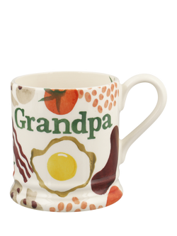 Emma Bridgewater Breakfast Grandpa Half Pint Earthenware Mug, 300ml, Multi