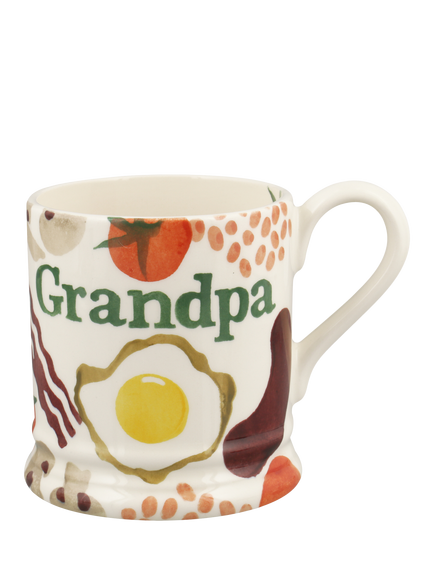 Emma Bridgewater Breakfast Grandpa Half Pint Earthenware Mug, 300ml, Multi