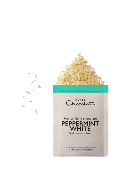 Hotel Chocolat Peppermint-White Limited Edition Hot Chocolate Sachets, 310g - view 2, Multi