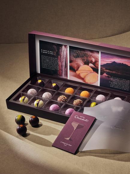 Hotel Chocolat A Twist of Tipsy Chocolate Box 18-Piece, 220g - view 2, Multi