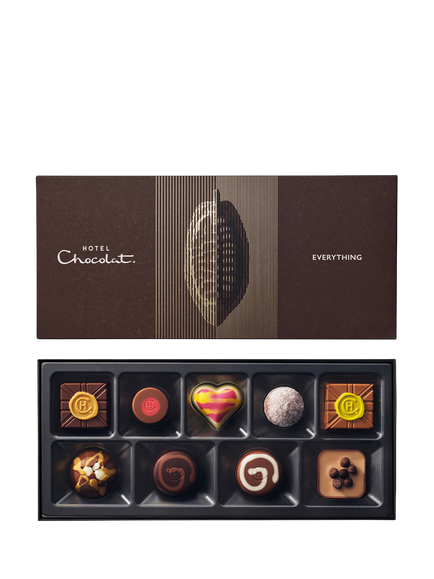 Hotel Chocolat Everything Chocolate Box 9-Piece, 110g, Multi