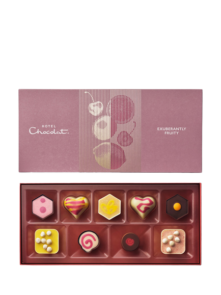 Hotel Chocolat Exuberantly Fruity Chocolate Box 9-Piece, 230g, Multi