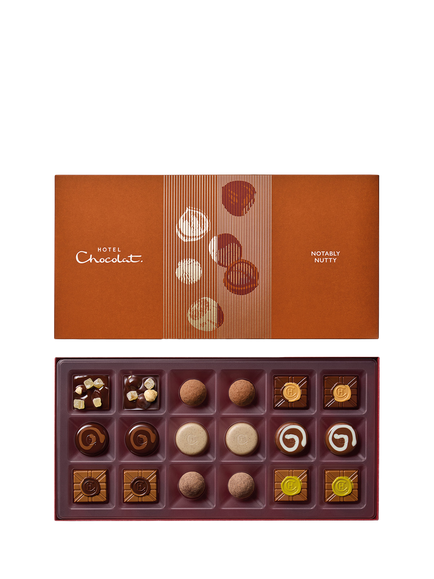 Hotel Chocolat Notably Nutty Chocolate Box 18-Piece, 205g, Multi