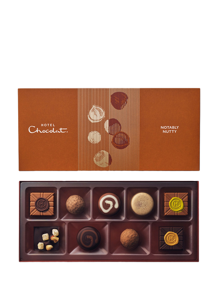 Hotel Chocolat Notably Nutty Chocolate Box 9-Piece, 105g, Multi