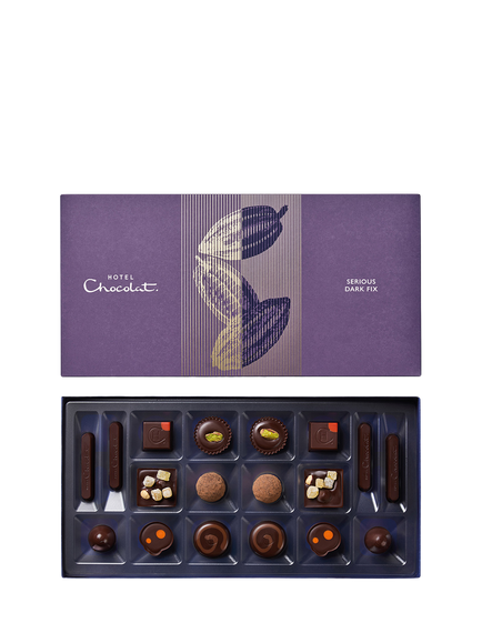 Hotel Chocolat Serious Dark Fix Chocolate Box 18-Piece, 195g, Multi