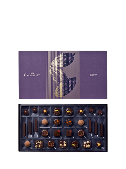 Hotel Chocolat Serious Dark Fix Chocolate Box 29-Piece, 310g, Multi