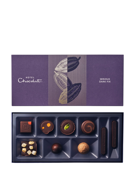 Hotel Chocolat Serious Dark Fix Chocolate Box 9-Piece, 97g, Multi