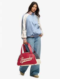 Superdry Retro Alumni Bowling Bag, Red/Navy/Cream - view 2, Red/Navy/Cream