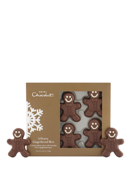 Hotel Chocolat A Dozen Gingerbread Men, 120g, Multi