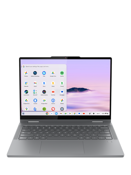 Lenovo Chromebook Plus 83LN000LUK Convertible Laptop, Intel Core 3 Processor, 8GB, 256GB, 14” WUXGA Touchscreen, Luna Grey, Luna Grey
