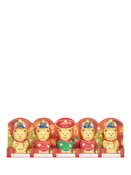 Lindt Milk Chocolate Teddy, 5x 50g, Multi