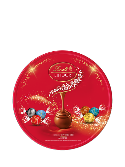 Lindt Lindor Assorted Chocolate Truffles Festive Tin, 450g, Multi